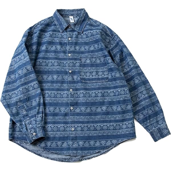 新品✨トレンドデニムシャツ　インディゴブルー　カジュアル　シャツ　L コットン インディゴ デニム ワークシャツ Regular Fit | Brooks